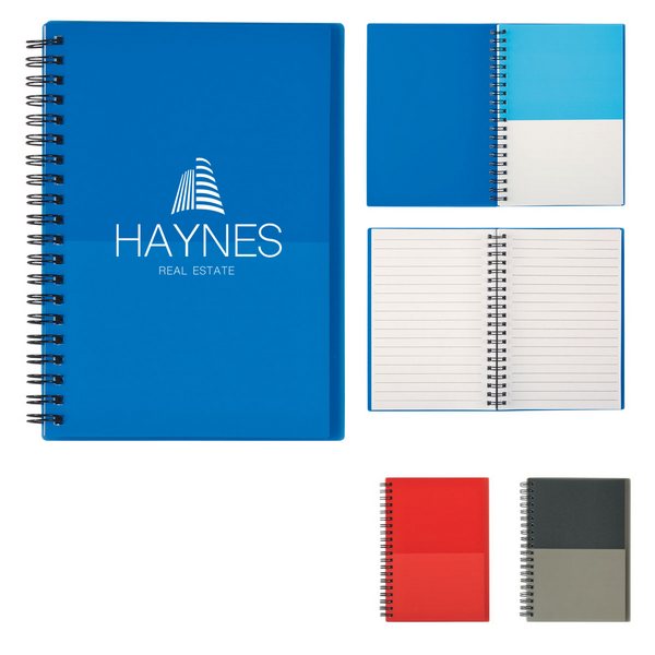 SH6447 Two-Tone Spiral Notebook With Custom Imp...